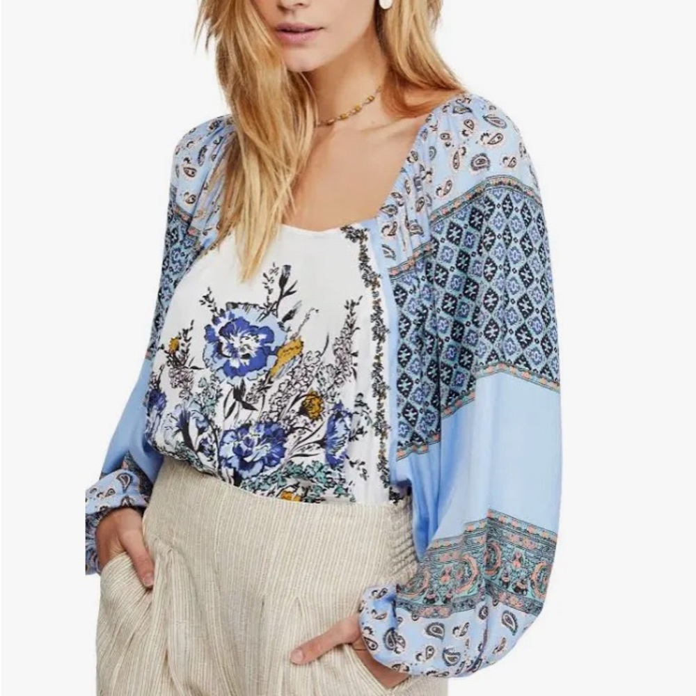 Floral Blue Women's Top